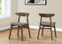 MN-541368    Dining Chair, 30" Height, Set Of 2, Side, Upholstered, Kitchen, Dining Room, Dark Walnut, Brown Fabric, Mid Century, Modern