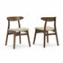 MN-X551369    Dining Chair, 30" Height, Set Of 2, Side, Upholstered, Kitchen, Dining Room, Dark Walnut, Sand Fabric, Mid Century, Modern