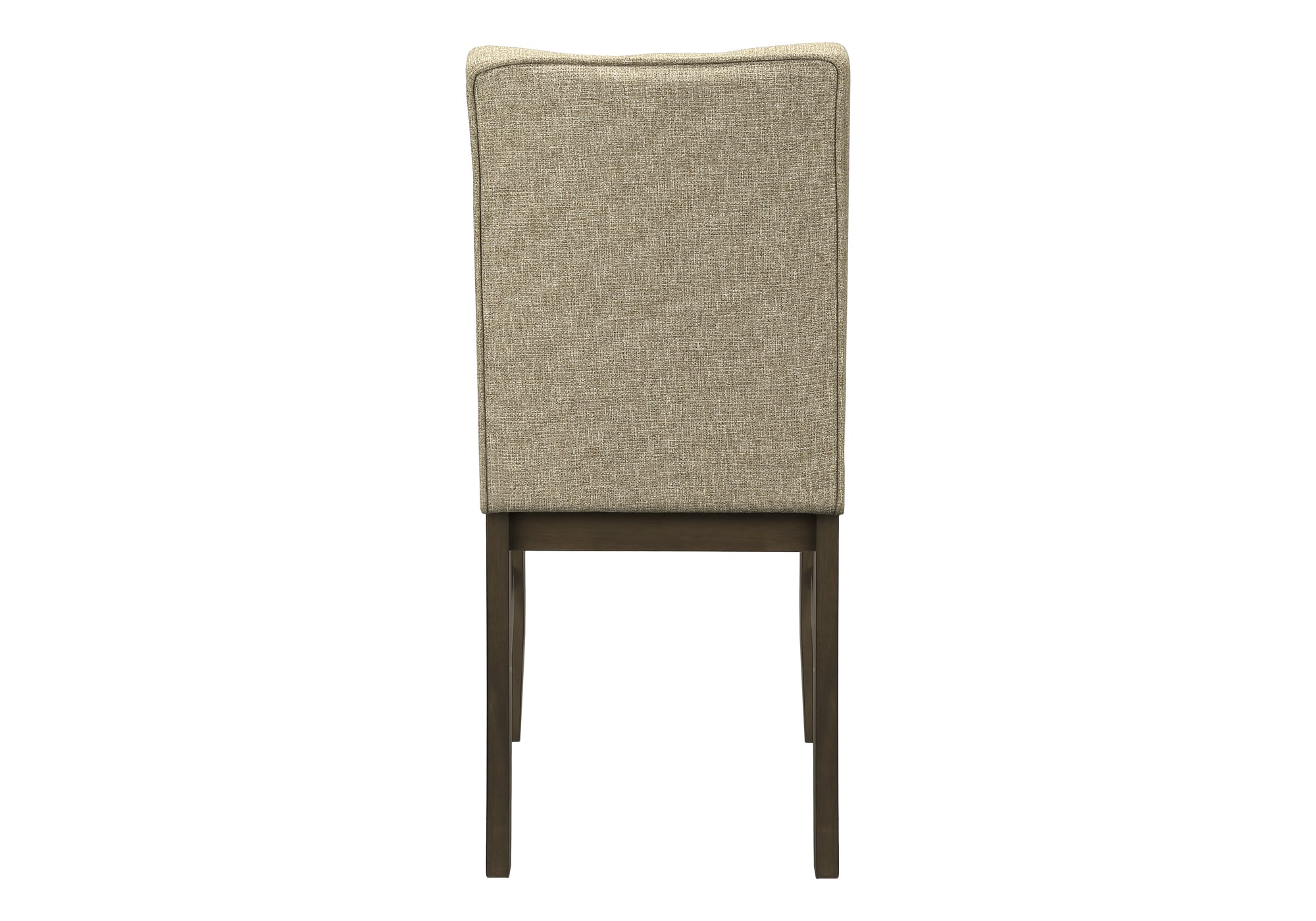 MN-L631378    Dining Chair, 37" Height, Set Of 2, Upholstered, Dining Room, Kitchen, Brown Fabric, Grey Solid Wood, Transitional