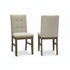 MN-L631378    Dining Chair, 37" Height, Set Of 2, Upholstered, Dining Room, Kitchen, Brown Fabric, Grey Solid Wood, Transitional