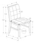 MN-L631378    Dining Chair, 37" Height, Set Of 2, Upholstered, Dining Room, Kitchen, Brown Fabric, Grey Solid Wood, Transitional