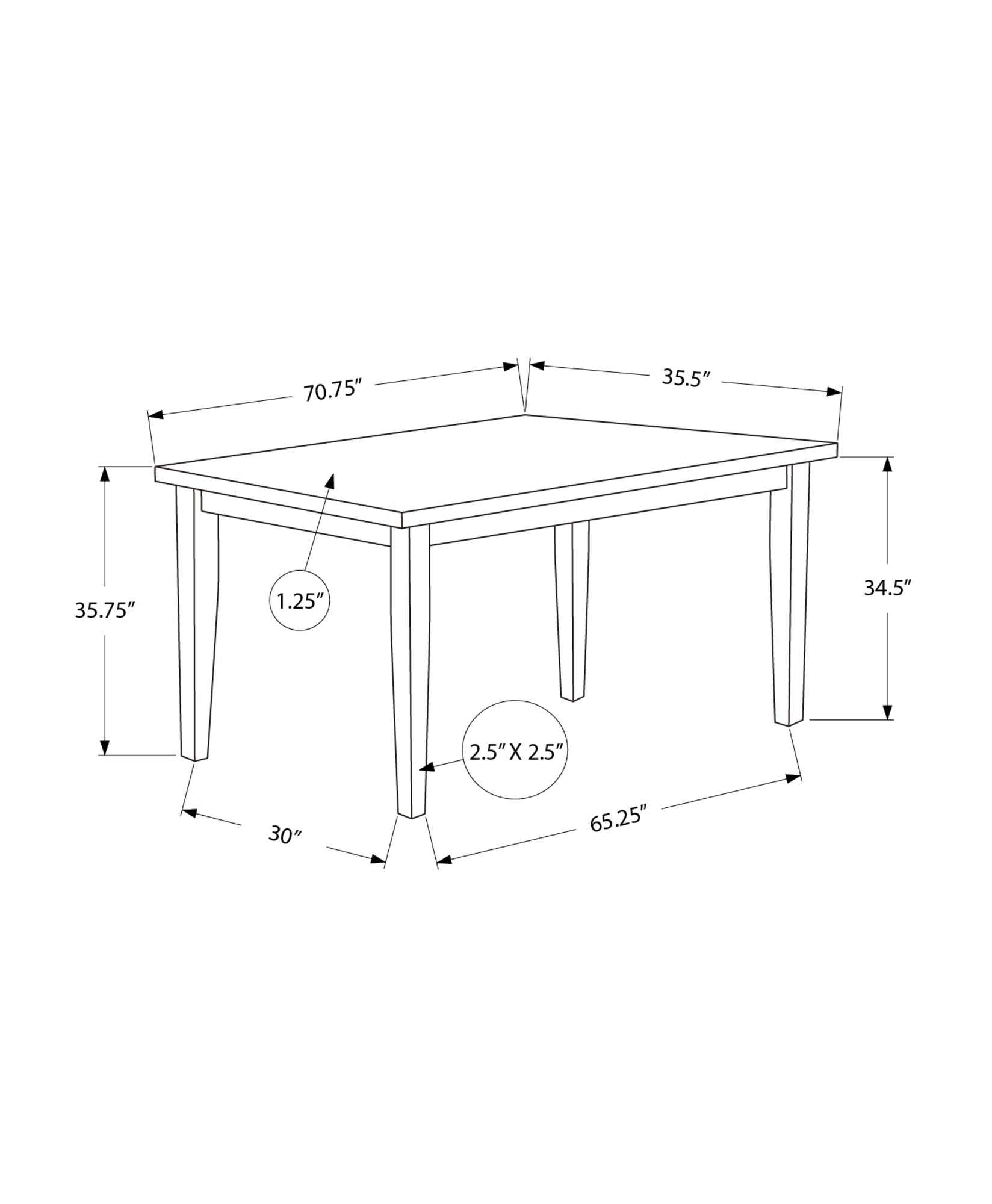 MN-441381    DINING TABLE - ANTIQUE GREY VENEER 36"X 72"COUNTER HEIGHT