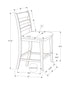 MN-451382    Dining Chair, 44" Height, Counter Height, Dining Room, Kitchen, Set Of 2, Upholstered, Side, Transitional