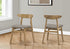 MN-831385    Dining Chair, 30" Height, Set Of 2, Side, Upholstered, Kitchen, Dining Room, Light Walnut, Brown Fabric, Mid Century, Modern