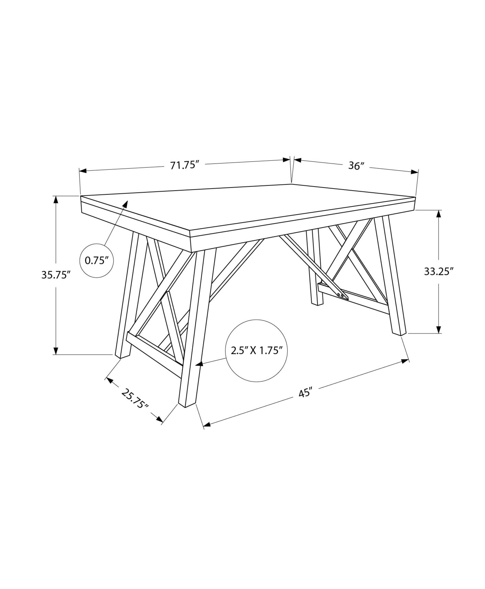 MN-471387    DINING TABLE - DARK WALNUT VENEER 36"X 72"COUNTER HEIGHT