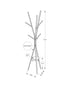 MN-H852009    Coat Rack, 72"h, Bedroom, Entryway, Hall Tree, 6 Hooks, White Metal, Contemporary, Modern