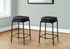 MN-F612225    Barstool, Counter Height, Set Of 2, Kitchen, Black Leather Look, Black Metal, Contemporary, Modern