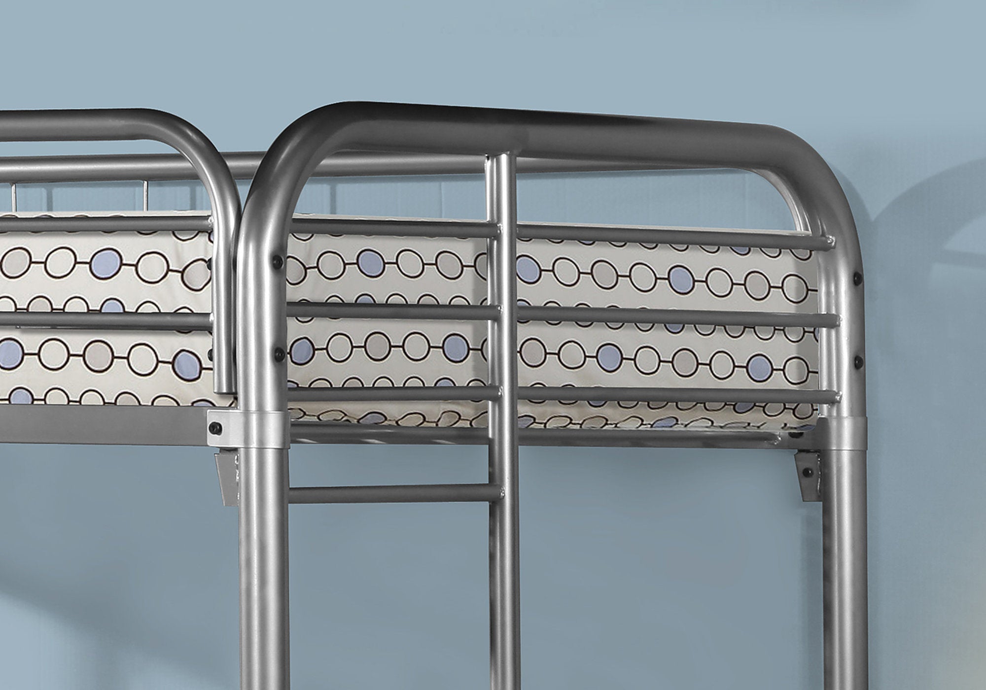 MN-U542230S    Bunk Bed, Kids Bunk Bed, Youth, Twin Over Twin, Silver Metal, Contemporary, Modern