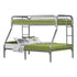 MN-552231S    Bunk Bed, Twin Over Full, Kids Bunk Bed, Youth, Silver Metal, Contemporary, Modern