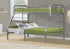 MN-552231S    Bunk Bed, Twin Over Full, Kids Bunk Bed, Youth, Silver Metal, Contemporary, Modern