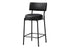 MN-V562245    Barstool, Counter Height, Set Of 2, Kitchen, Black Leather Look, Black Metal, Contemporary, Modern