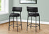 MN-V562245    Barstool, Counter Height, Set Of 2, Kitchen, Black Leather Look, Black Metal, Contemporary, Modern