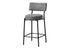 MN-V562246    Barstool, Counter Height, Set Of 2, Kitchen, Grey Fabric, Black Metal, Contemporary, Modern