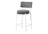 MN-V562247    Barstool, Counter Height, Set Of 2, Kitchen, Grey Fabric, White Metal, Contemporary, Modern