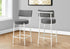 MN-V562247    Barstool, Counter Height, Set Of 2, Kitchen, Grey Fabric, White Metal, Contemporary, Modern