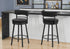 MN-782302    Barstool, 39" Height, Swivel, Bar Height, Set Of 2, Black Fabric, Black Metal, Contemporary, Modern