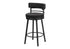 MN-782302    Barstool, 39" Height, Swivel, Bar Height, Set Of 2, Black Fabric, Black Metal, Contemporary, Modern