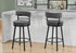 MN-792303    Barstool, 39" Height, Swivel, Bar Height, Set Of 2, Grey Fabric, Black Metal, Contemporary, Modern