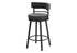 MN-792303    Barstool, 39" Height, Swivel, Bar Height, Set Of 2, Grey Fabric, Black Metal, Contemporary, Modern