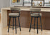 MN-802304    Barstool, 39" Height, Swivel, Bar Height, Set Of 2, Beige Fabric, Black Metal, Contemporary