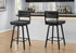 MN-822311    Barstool, 40" Height, Bar Height, Swivel, Set Of 2, Black Leather Look, Black Metal, Contemporary, Modern