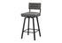 MN-832312    Barstool, 40" Height, Bar Height, Swivel, Set Of 2, Grey Leather Look, Black Metal, Contemporary, Modern