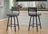 MN-832312    Barstool, 40" Height, Bar Height, Swivel, Set Of 2, Grey Leather Look, Black Metal, Contemporary, Modern
