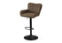 MN-S812329    Barstool, Set Of 2, Swivel, Adjustable, Bar Height, Counter Height, Kitchen, Brown Leather Look, Black Metal, Contemporary, Modern