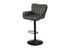 MN-S812330    Barstool, Set Of 2, Swivel, Adjustable, Bar Height, Counter Height, Kitchen, Grey Leather Look, Black Metal, Contemporary, Modern