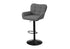 MN-R842333    Barstool, Set Of 2, Adjustable, Swivel, Bar Height, Counter Height, Kitchen, Grey Fabric, Black Metal, Contemporary, Modern