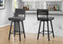 MN-942341    Barstool, 40" Height, Bar Height, Swivel, Set Of 2, Grey Fabric, Black Metal, Contemporary, Modern