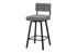 MN-942341    Barstool, 40" Height, Bar Height, Swivel, Set Of 2, Grey Fabric, Black Metal, Contemporary, Modern