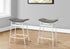 MN-U812387    Barstool, Counter Height, Set Of 2, Kitchen, Grey Fabric, White Metal, Contemporary, Modern