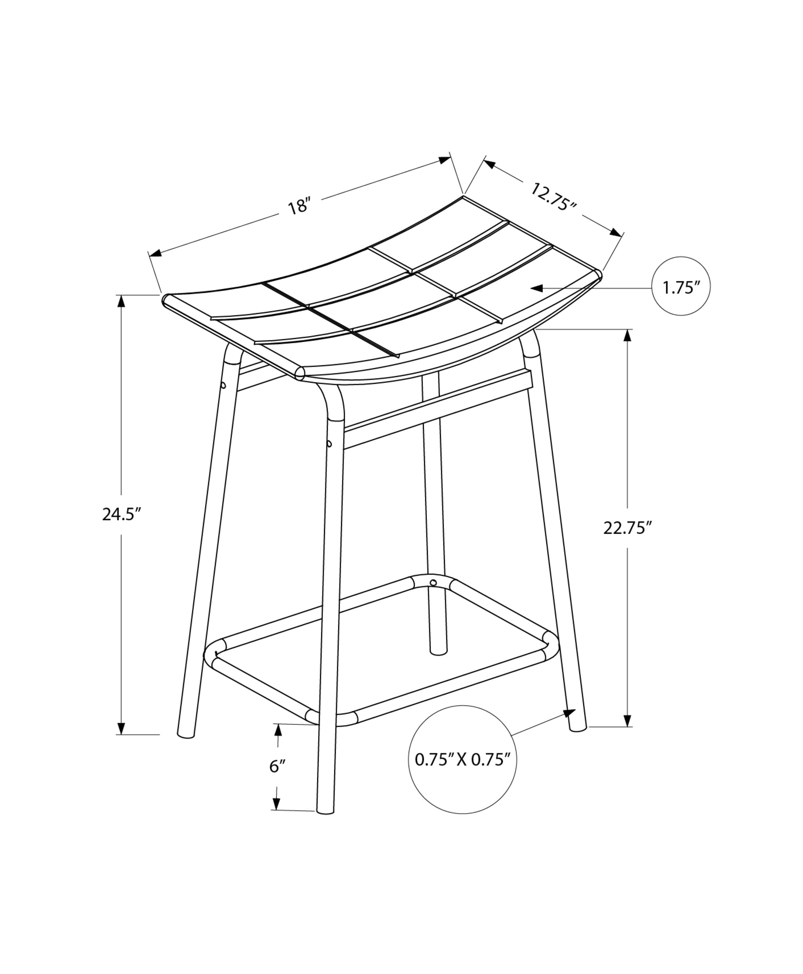 MN-U812387    Barstool, Counter Height, Set Of 2, Kitchen, Grey Fabric, White Metal, Contemporary, Modern