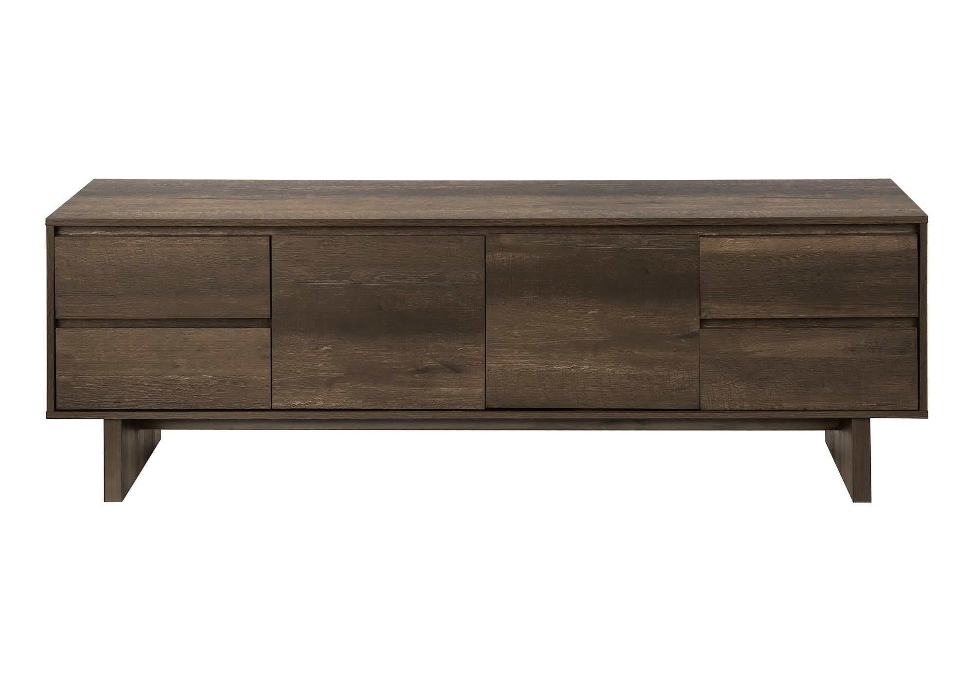 MN-652718    Tv Stand, 72 Inch, Console, Media Entertainment Center, Storage Drawers, Storage Cabinet, Brown Laminate, Transitional