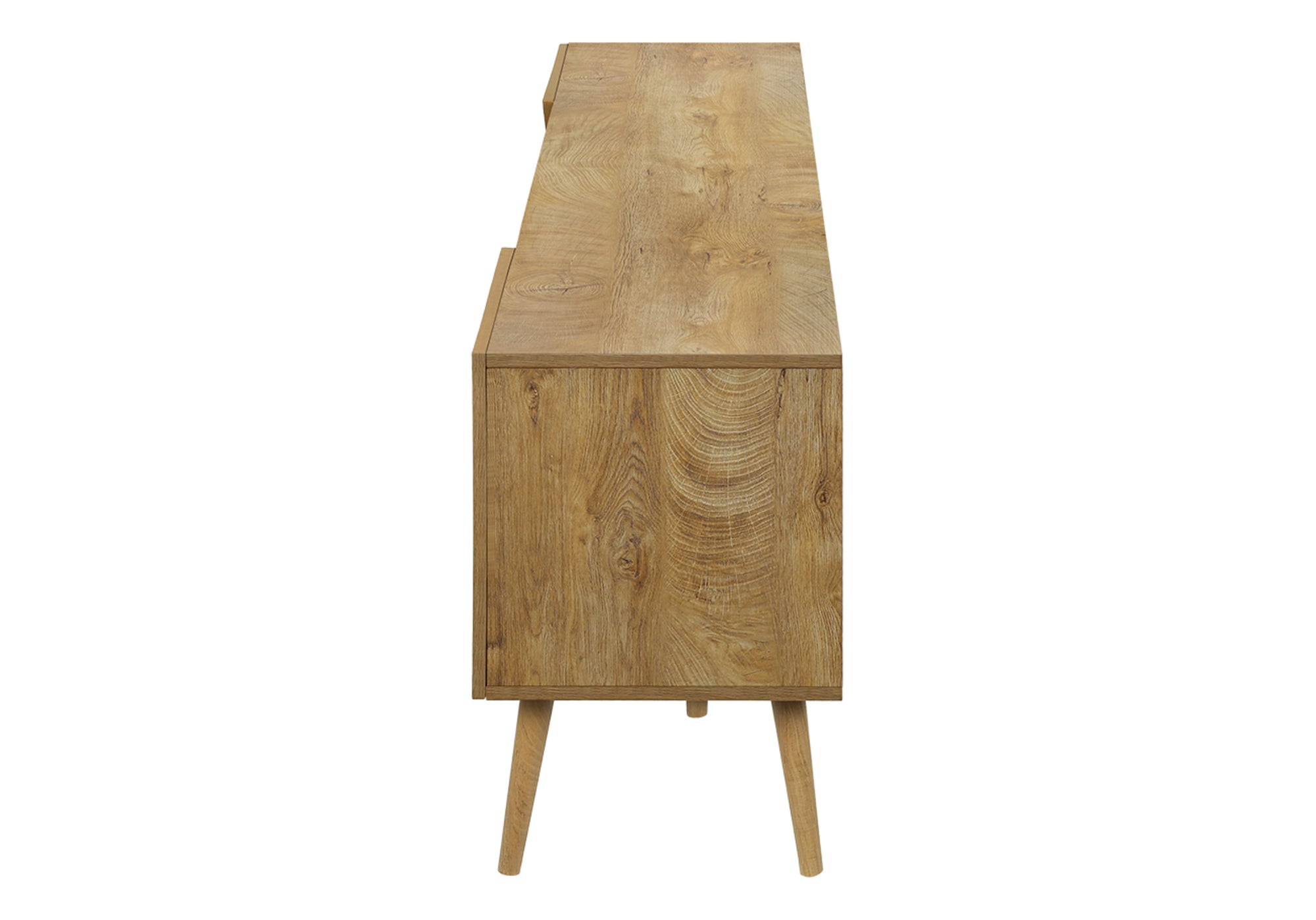 MN-U842753    Tv Stand, 72 Inch, Console, Media Entertainment Center, Storage Drawer, Walnut Laminate, Mid Century, Modern