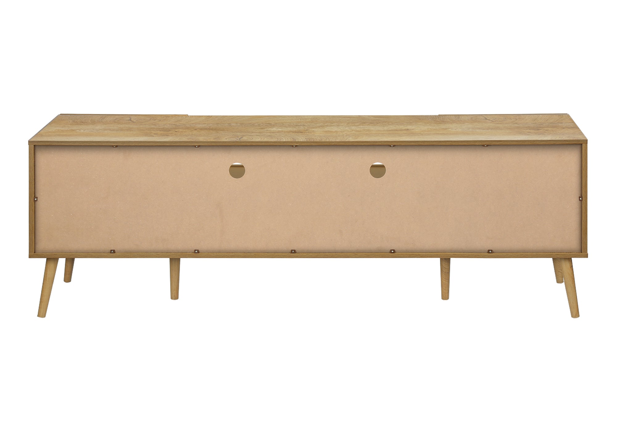MN-U842753    Tv Stand, 72 Inch, Console, Media Entertainment Center, Storage Drawer, Walnut Laminate, Mid Century, Modern