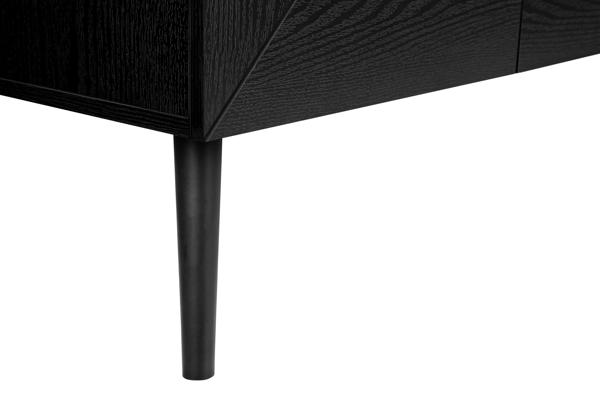 MN-852754    Tv Stand, 72 Inch, Console, Media Entertainment Center, Storage Drawer, Black Laminate, Mid Century, Modern