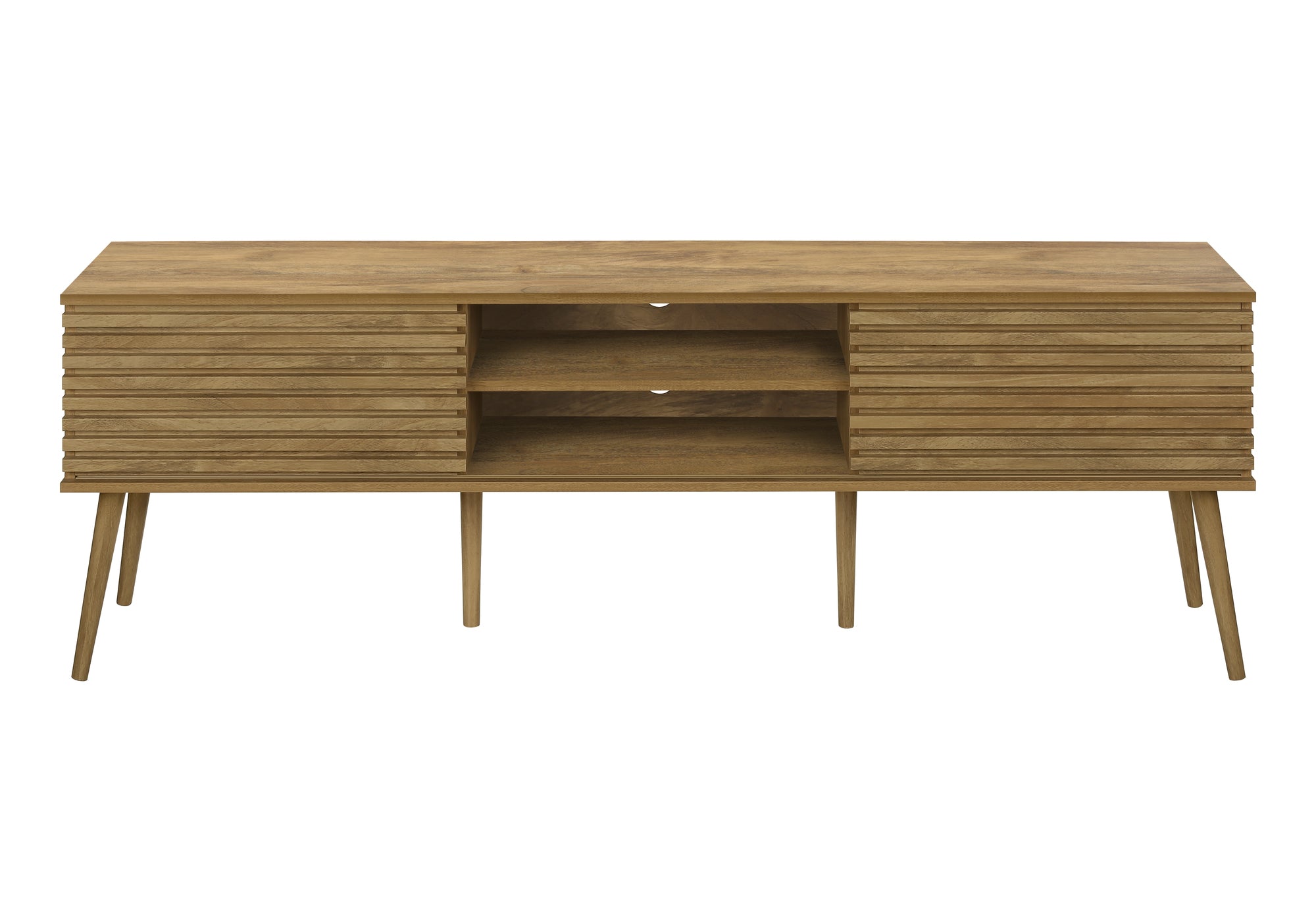 MN-L892784    Tv Stand, 72 Inch, Media Entertainment Center, Storage Cabinet, Console, Storage Shelves, Bedroom, Living Room, Walnut Laminate, Contemporary, Modern