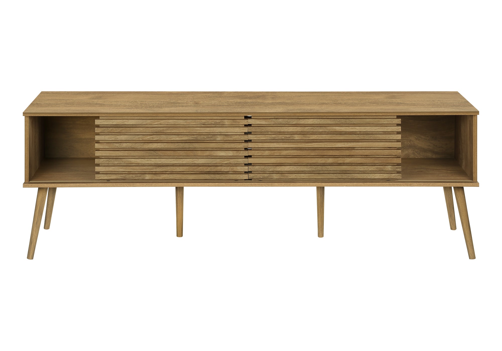 MN-L892784    Tv Stand, 72 Inch, Media Entertainment Center, Storage Cabinet, Console, Storage Shelves, Bedroom, Living Room, Walnut Laminate, Contemporary, Modern