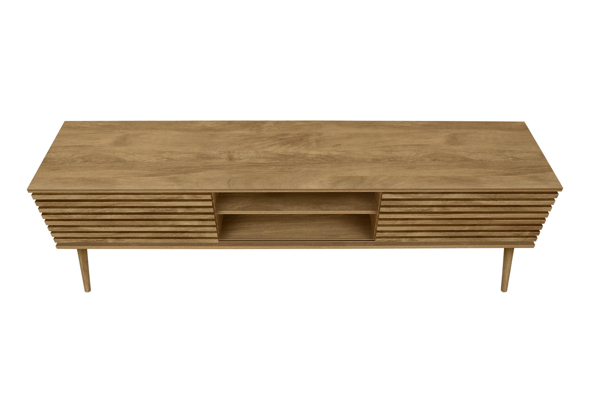 MN-L892784    Tv Stand, 72 Inch, Media Entertainment Center, Storage Cabinet, Console, Storage Shelves, Bedroom, Living Room, Walnut Laminate, Contemporary, Modern