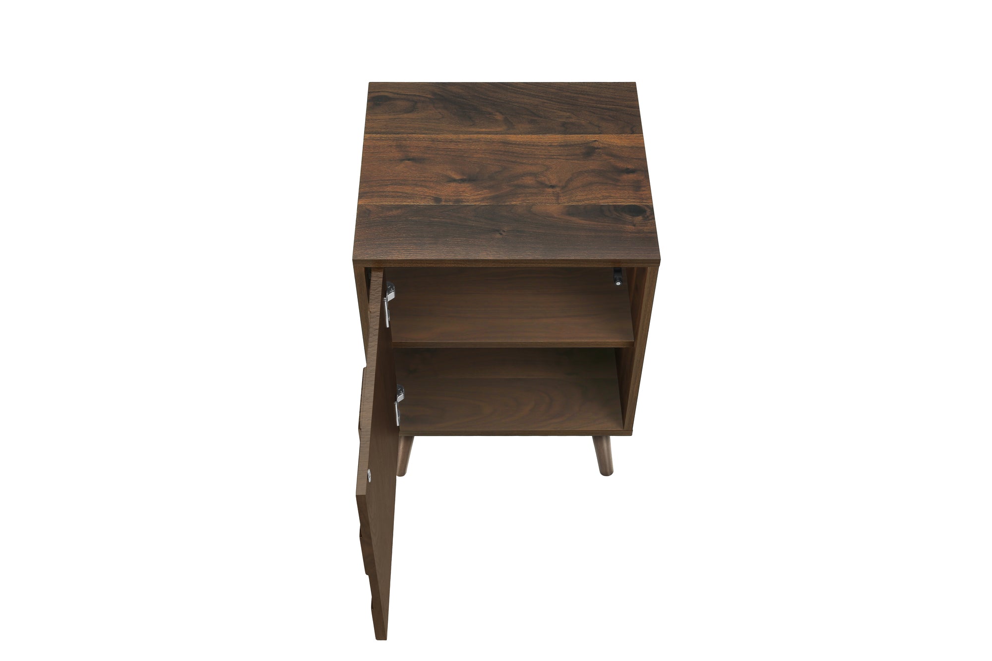 MN-922788    Accent Table, End, Side Table, Small, Storage, Lamp, Walnut Laminate, Modern