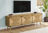MN-Y942793    Tv Stand, 72 Inch, Media Entertainment Center, Storage Cabinet, Console, Walnut Laminate, Natural Seagrass, Mid Century, Modern