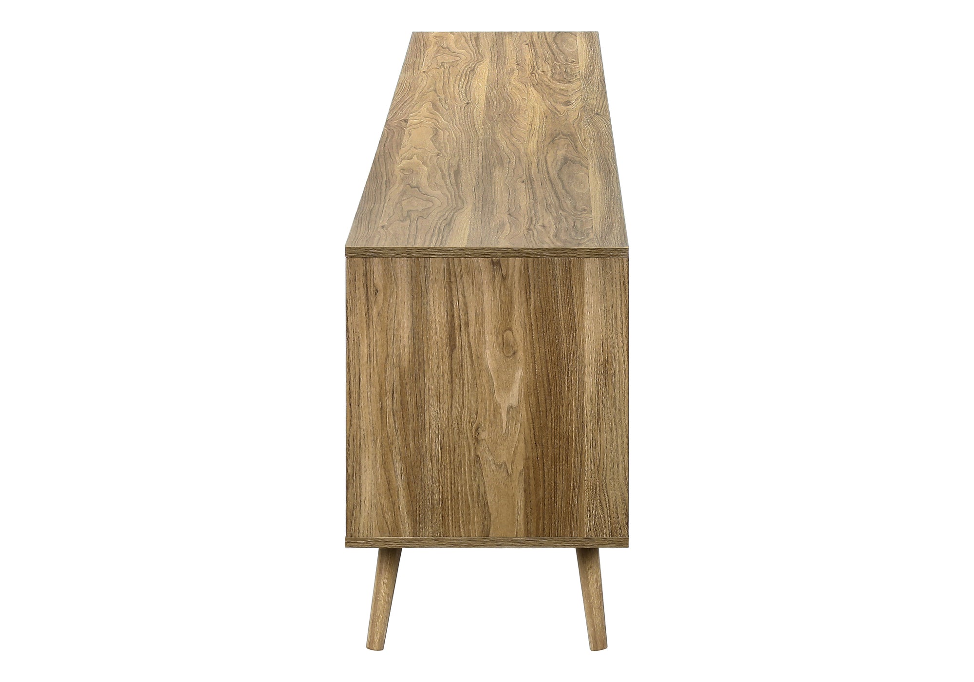 MN-Y942793    Tv Stand, 72 Inch, Media Entertainment Center, Storage Cabinet, Console, Walnut Laminate, Natural Seagrass, Mid Century, Modern