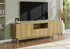 MN-232834    Tv Stand, 72 Inch, Console, Storage Cabinet, Storage Drawer, Media Entertainment Center, Living Room, Bedroom, Light Walnut Laminate, Mid Century