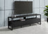 MN-M202845    Tv Stand, 72 Inch, Media Entertainment Center, Storage Drawers, Black Laminate, Black Metal, Contemporary, Modern