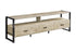 MN-M202846    Tv Stand, 72 Inch, Media Entertainment Center, Storage Drawers, Cream Stone Laminate, Black Metal, Contemporary, Modern