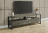 MN-M202847    Tv Stand, 72 Inch, Media Entertainment Center, Storage Drawers, Dark Bronze Laminate, Black Metal, Contemporary, Modern