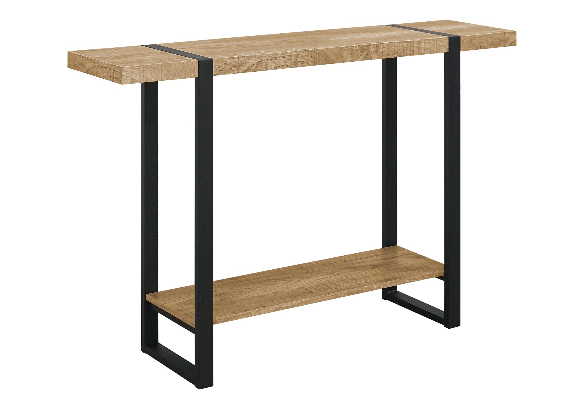 MN-442881    Accent Table, Console, Entryway, Narrow, Sofa, Living Room, Bedroom, Mango Wood-look Laminate, Black Metal, Contemporary, Modern