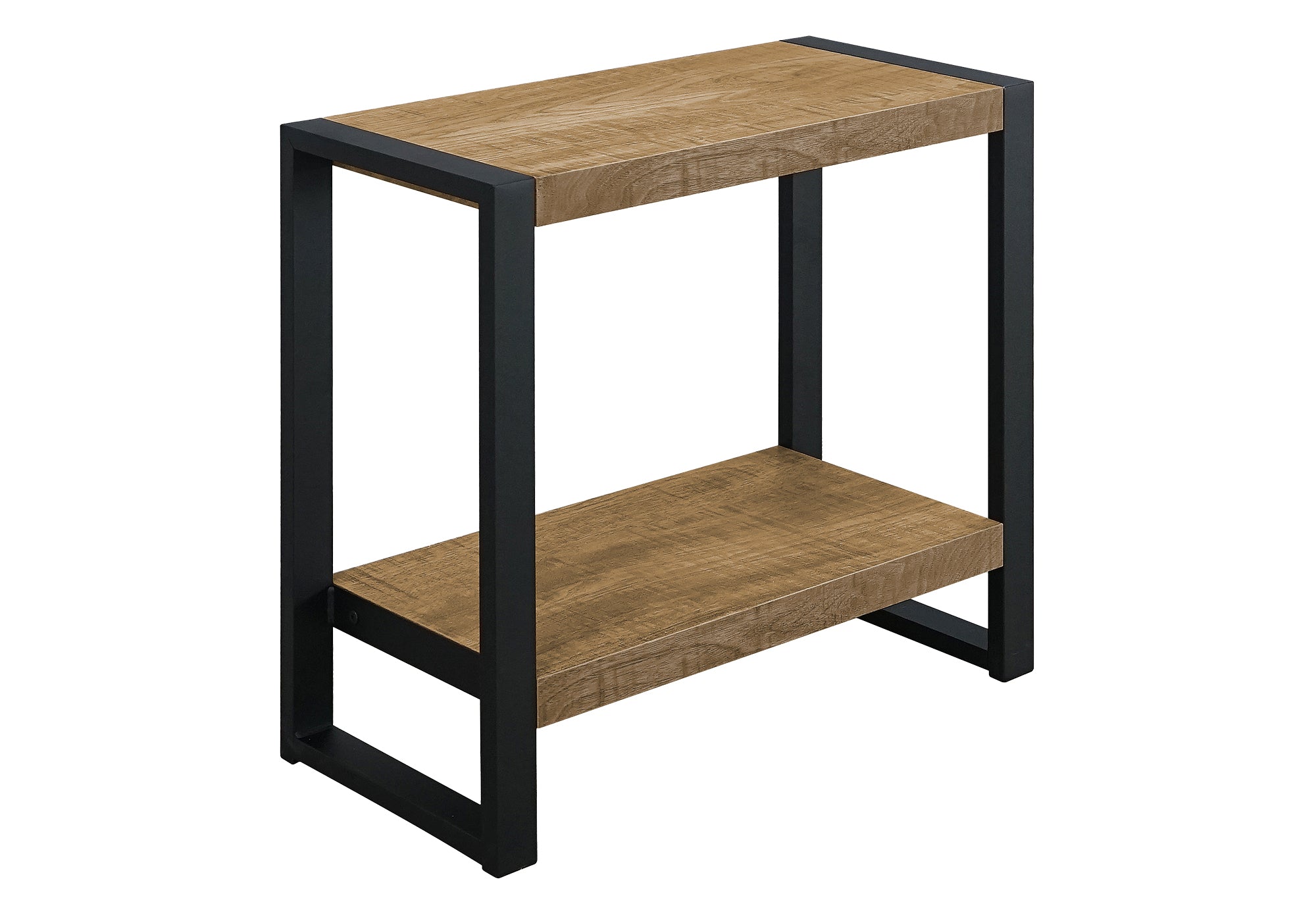 MN-452882    Accent Table, 24"h, Side, End, Nightstand, Lamp, Living Room, Bedroom, Mango Wood-look Laminate, Black Metal, Contemporary, Modern